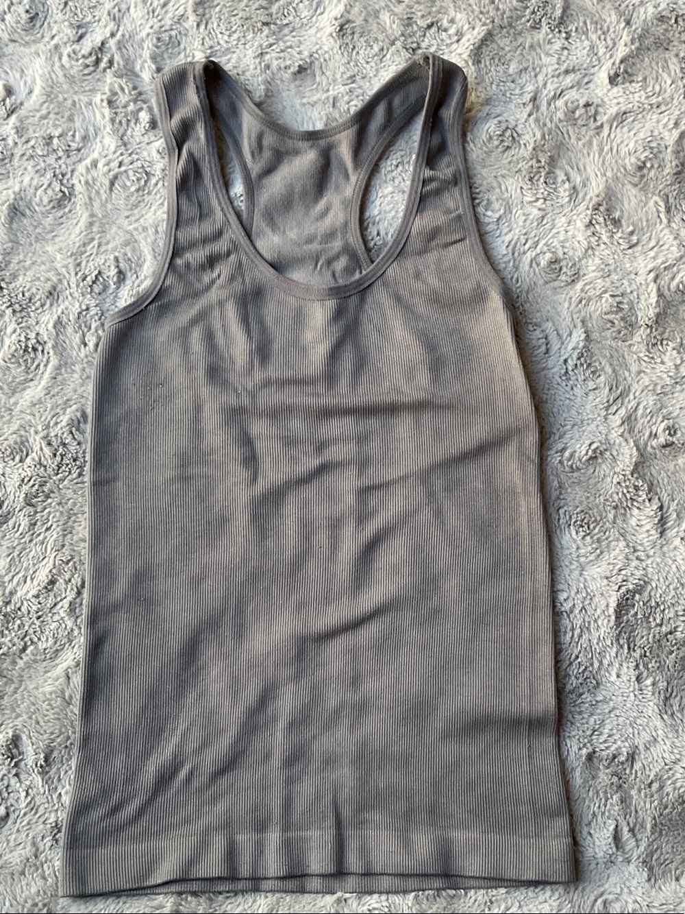 Ribbed Racerback Tank Top in Gray